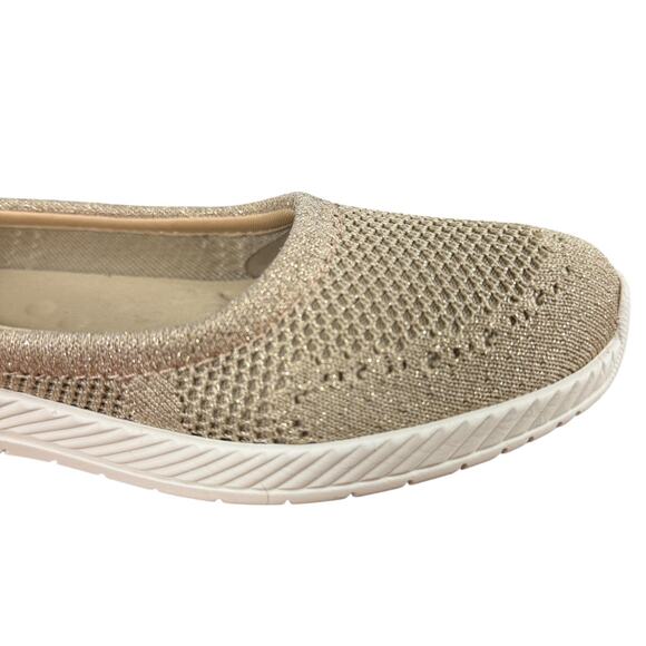 Easy Spirit Glitz 2 Gold Mesh Knit Slip On Sneakers Loafers Comfort Shoes 11 N - Picture 2 of 16